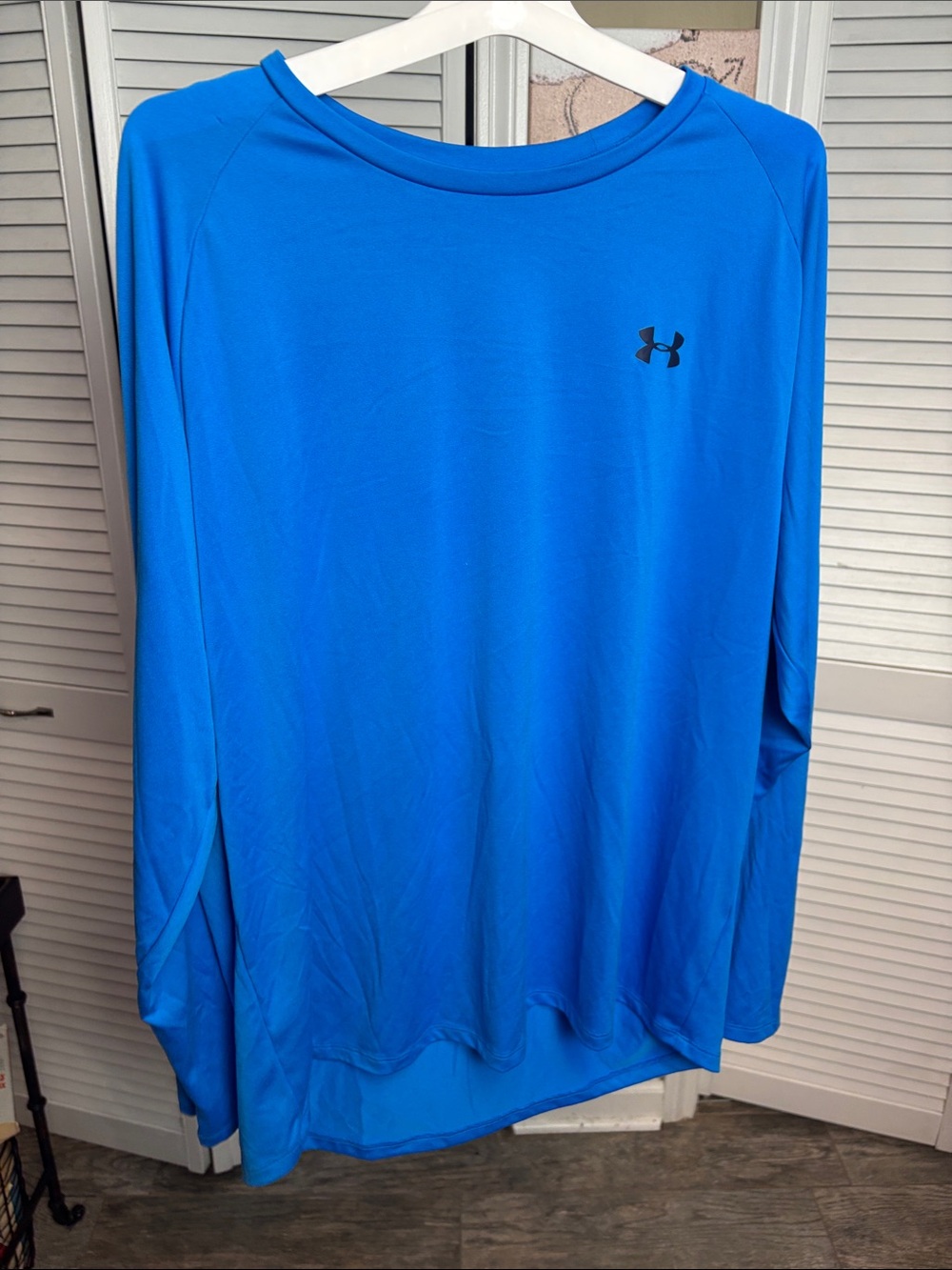 Under Armour Men’s Long Sleeve Crew - Bright Blue with Black Logo